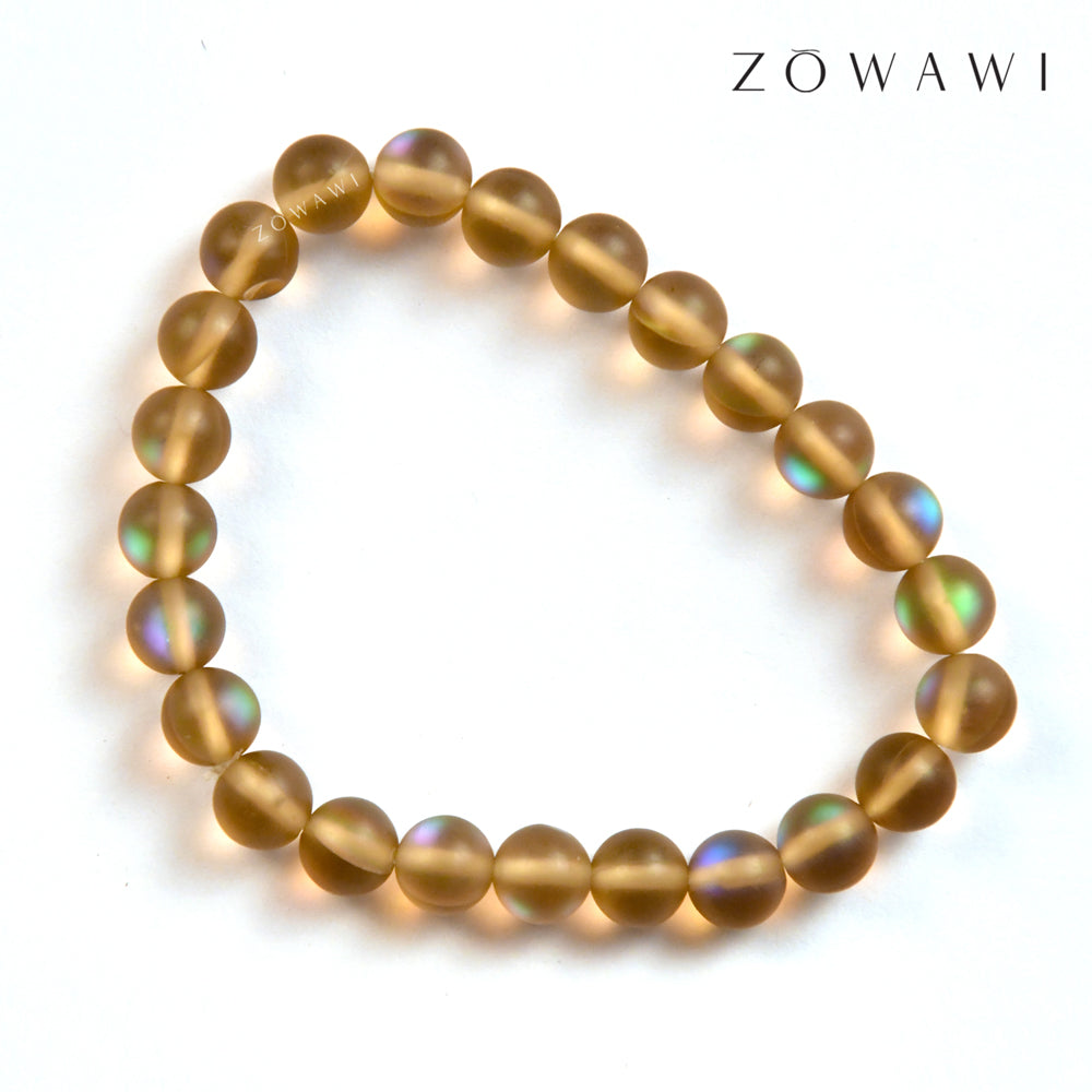 Energized Peru Aura Quartz Bracelet 8mm Beads Size