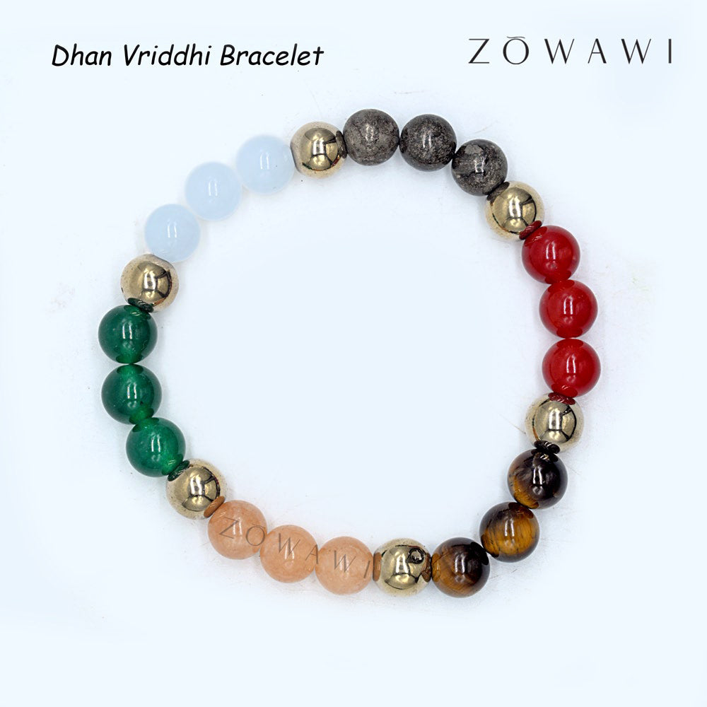 Natural Energized Dhan Vriddhi Bracelet 8mm Beads Size Unisex