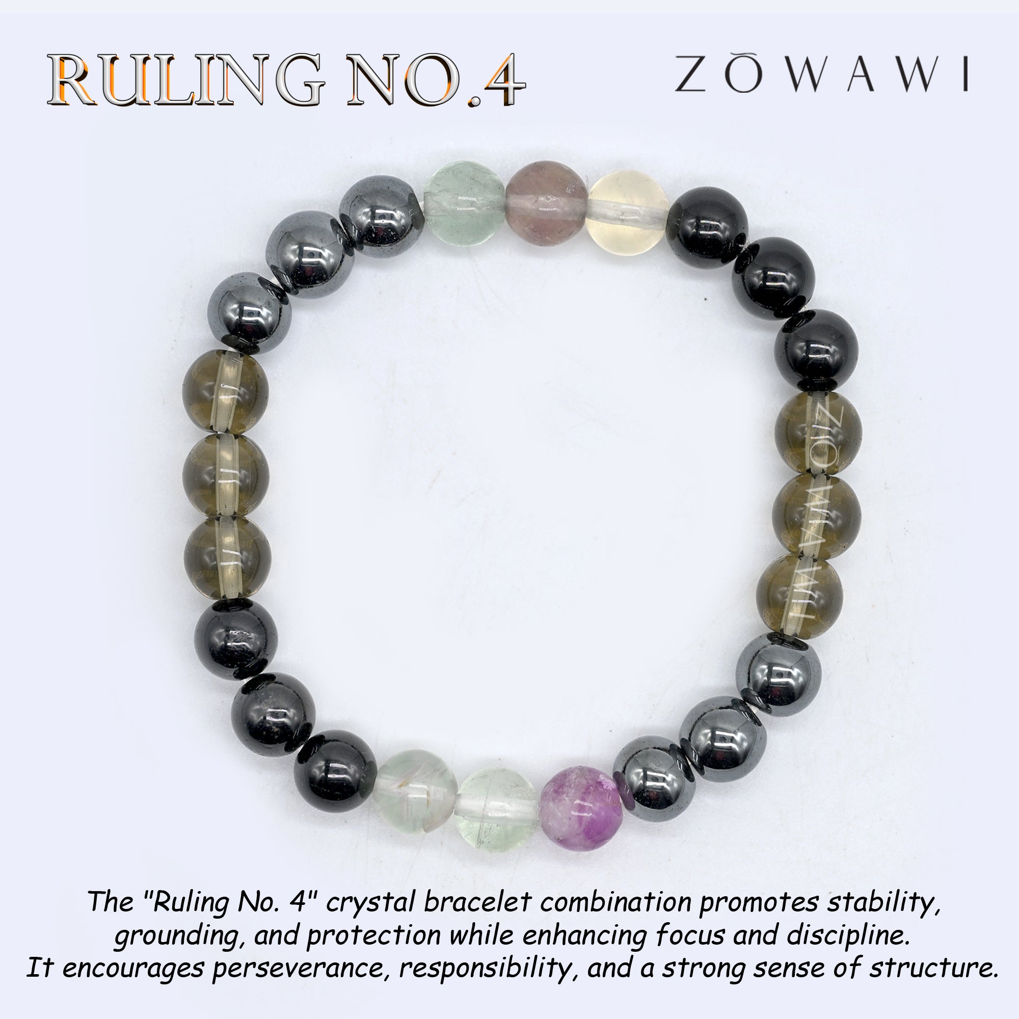 For Ruling No 4 Crystal Combination Bracelet