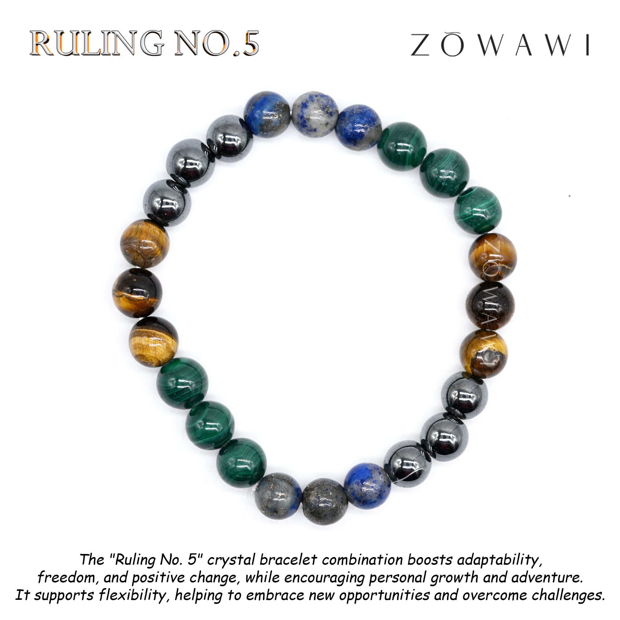 For Ruling No 5 Crystal Combination Bracelet