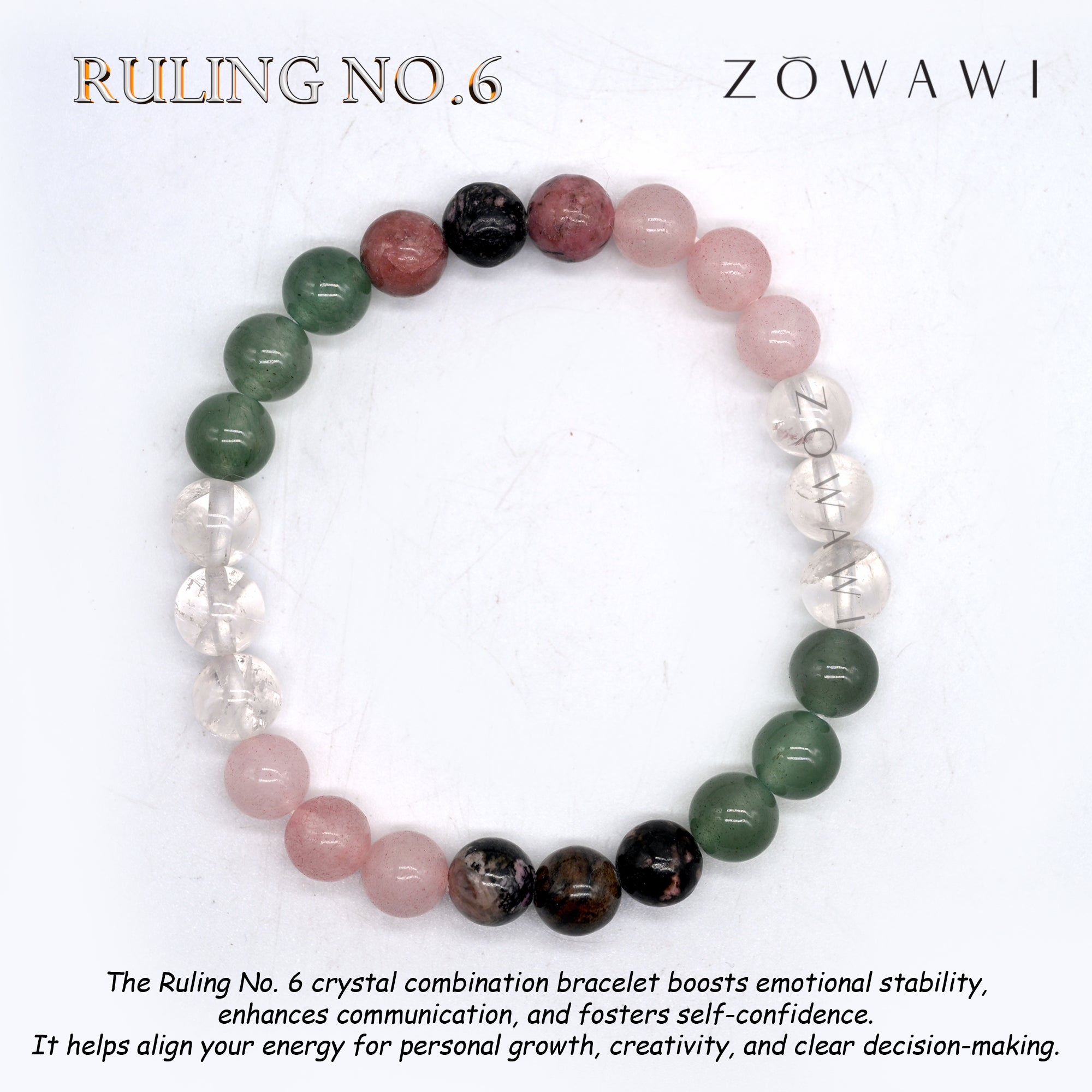 For Ruling No 6 Crystal Combination Bracelet