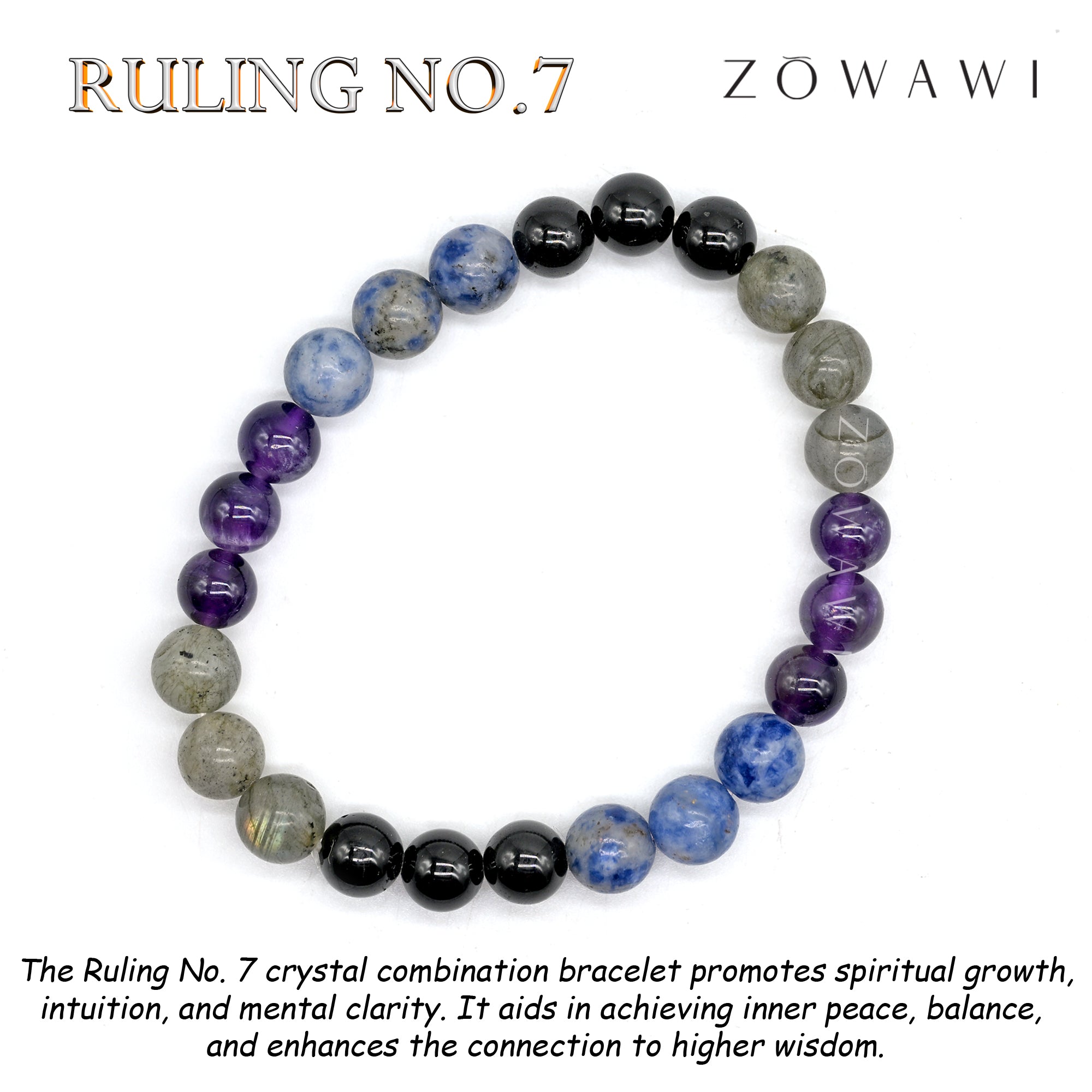 For Ruling No 7 Crystal Combination Bracelet