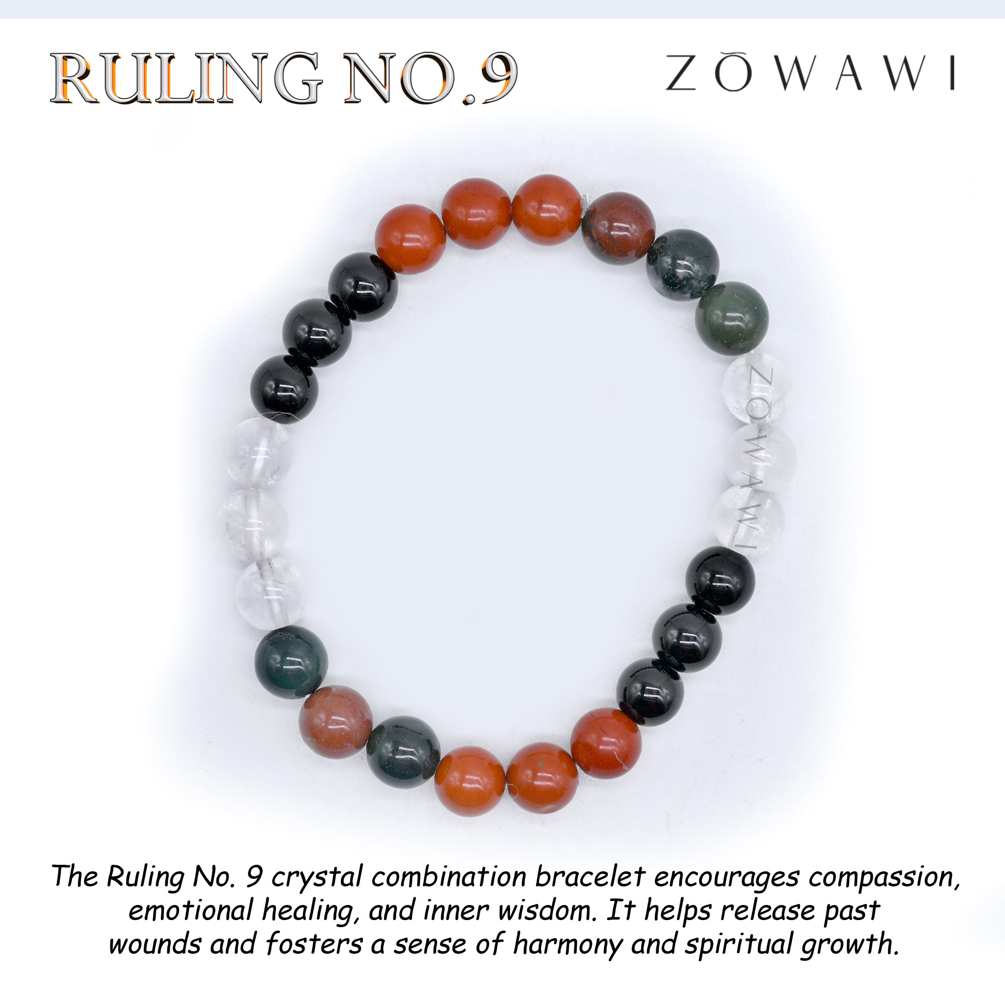 For Ruling No 9 Crystal Combination Bracelet