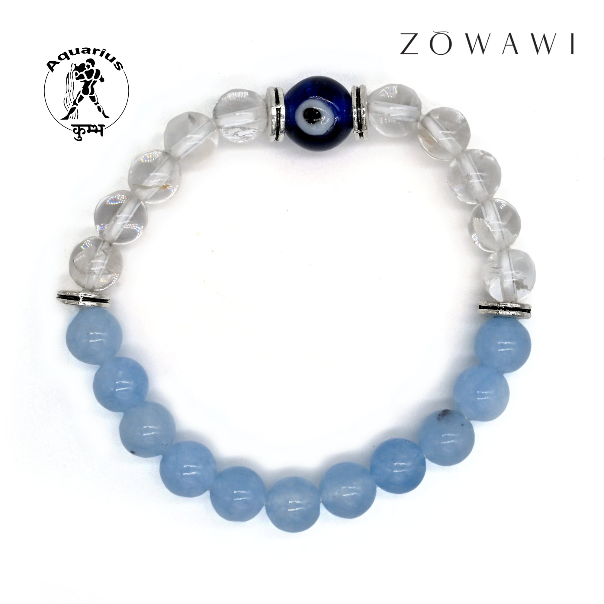 Aquarius Bracelet Kumbh Rashi Bracelet 8mm Beads Size