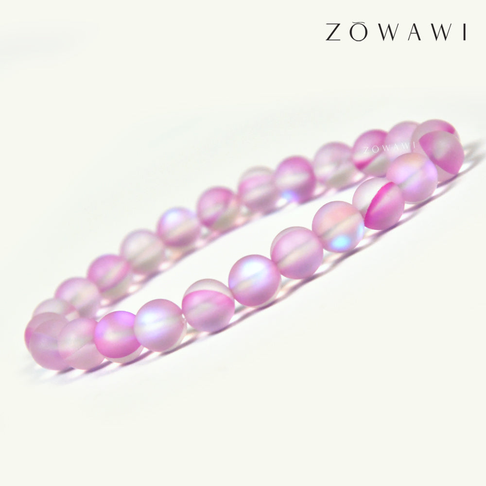 Energized Pink Angel Aura Quartz Bracelet 8mm Beads Size