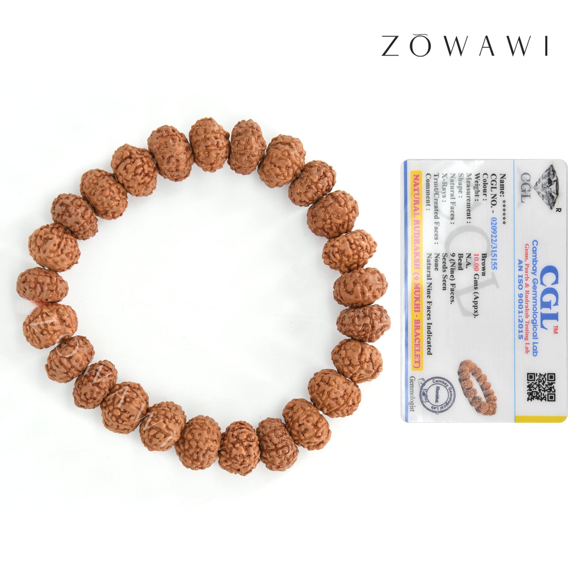 Energized Indonesian 9 Mukhi Rudraksha Bracelet