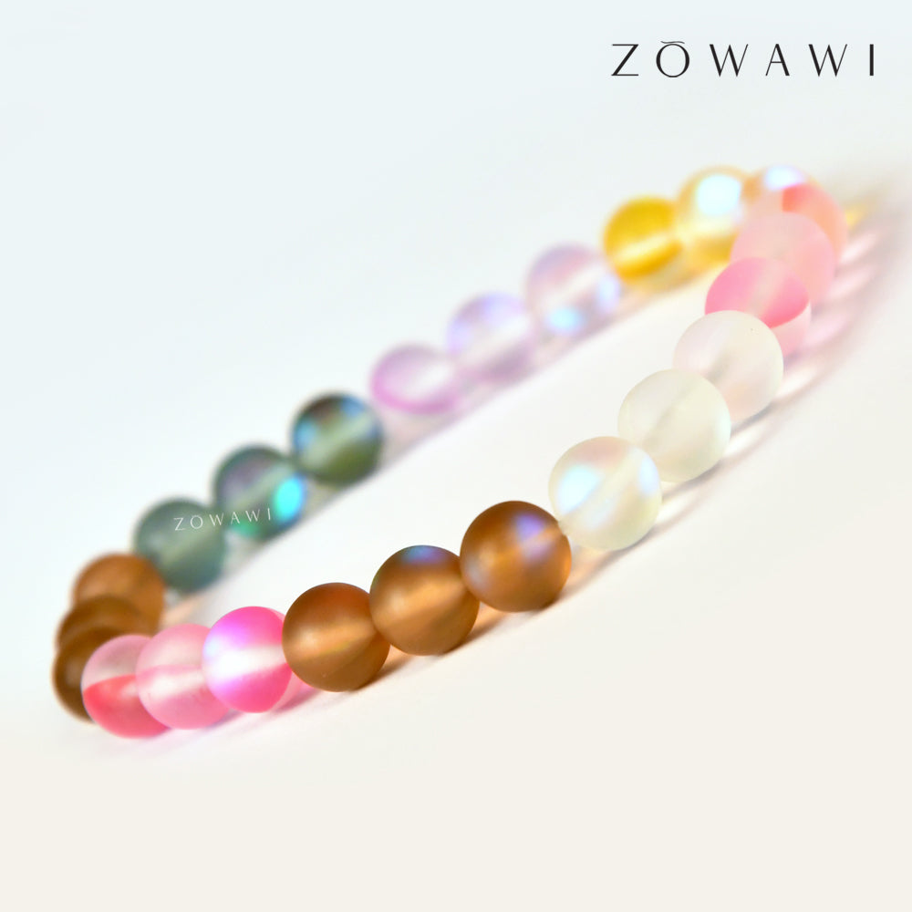 Energized Multi Aura Quartz Bracelet 8mm Beads Size