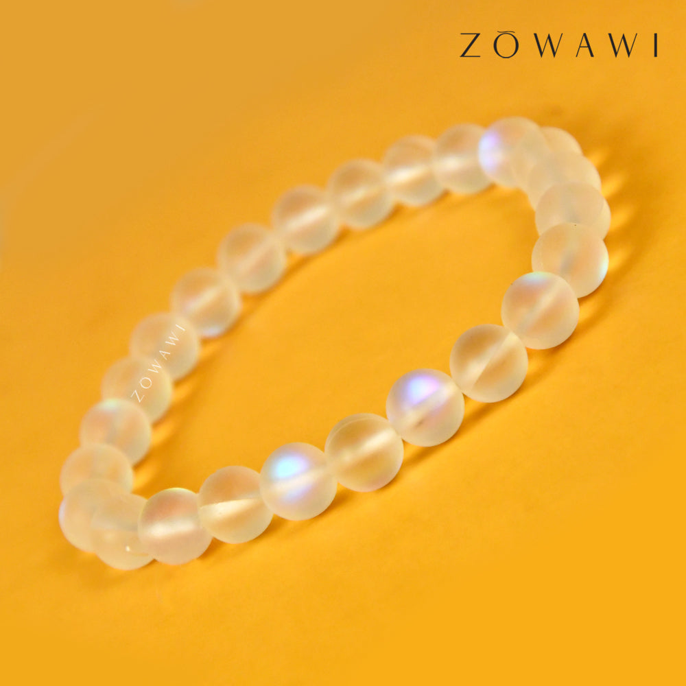 Energized Crystal Aura Quartz Bracelet 8mm Beads Size