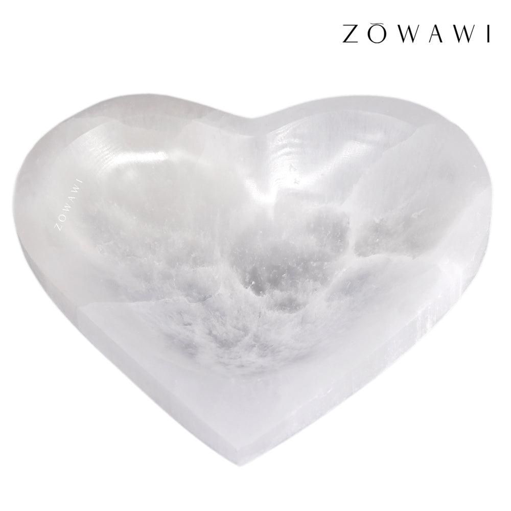 Energized Selenite Heart Shape Bowl 10cm Size (4 inch)