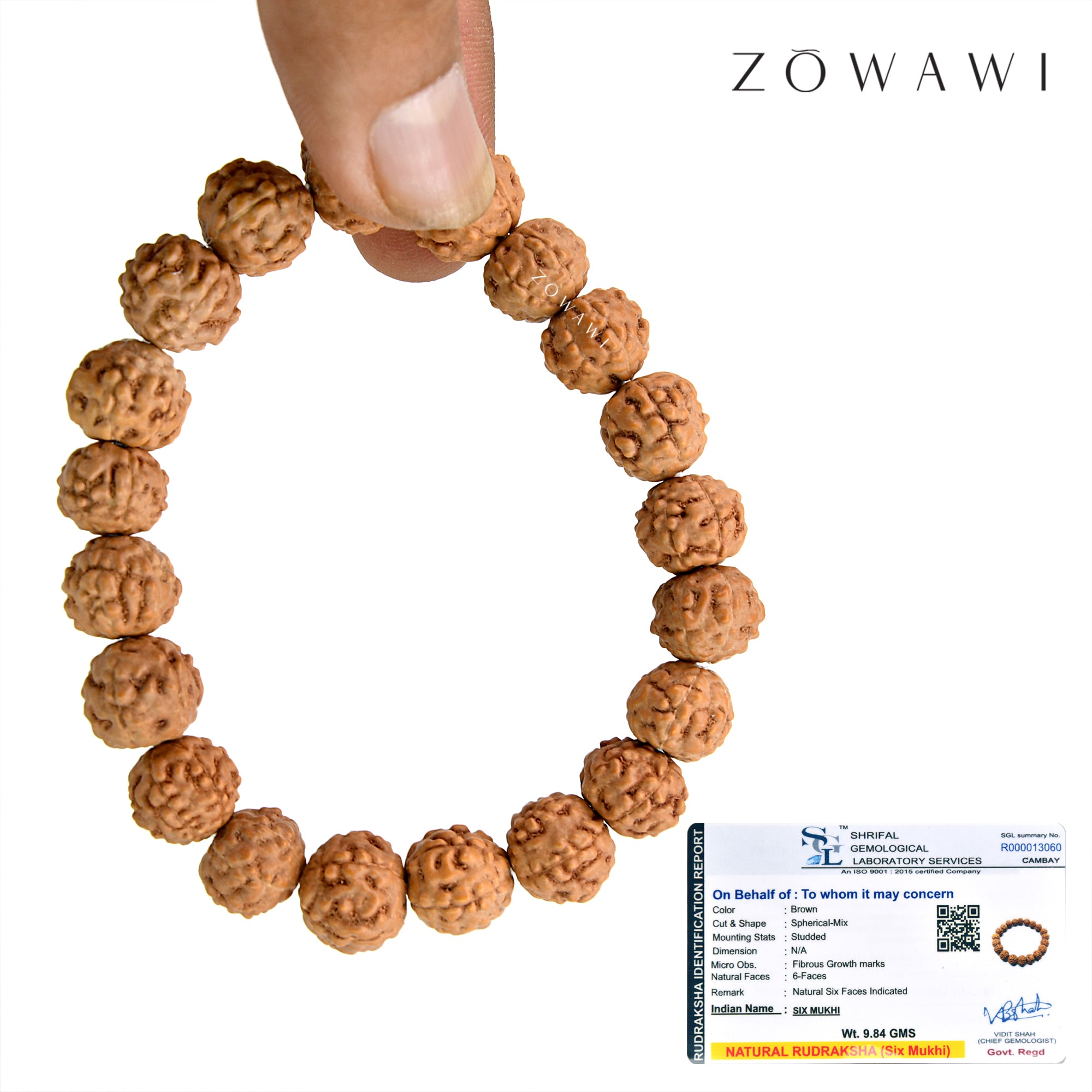 Energized 6 Mukhi Rudraksha Bracelet