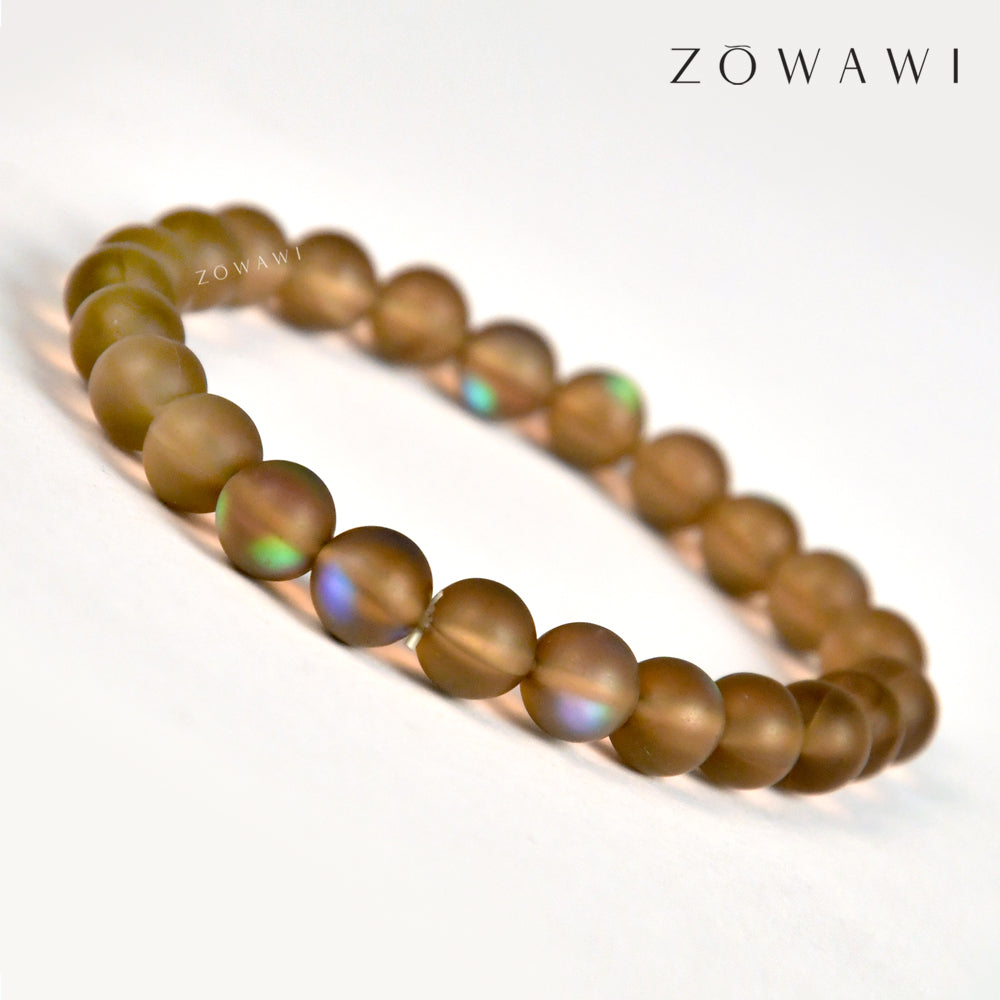 Energized Peru Aura Quartz Bracelet 8mm Beads Size