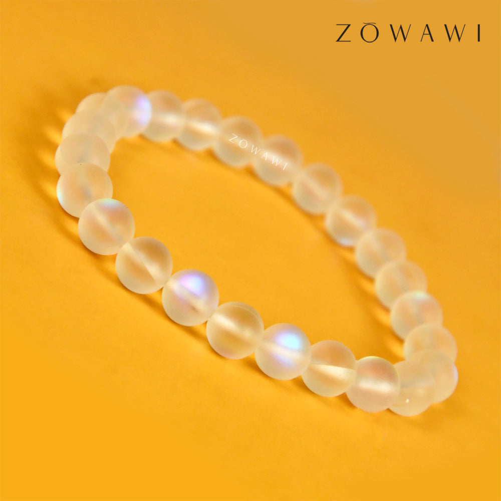 Energized Crystal Aura Quartz Bracelet 8mm Beads Size