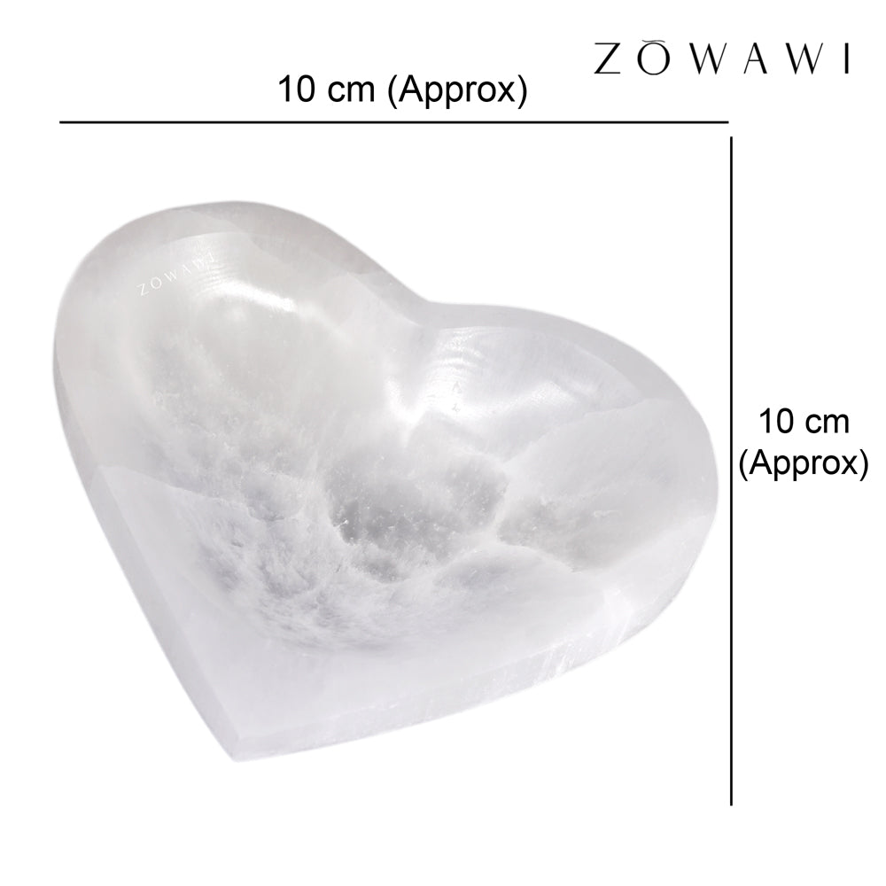Energized Selenite Heart Shape Bowl 10cm Size (4 inch)
