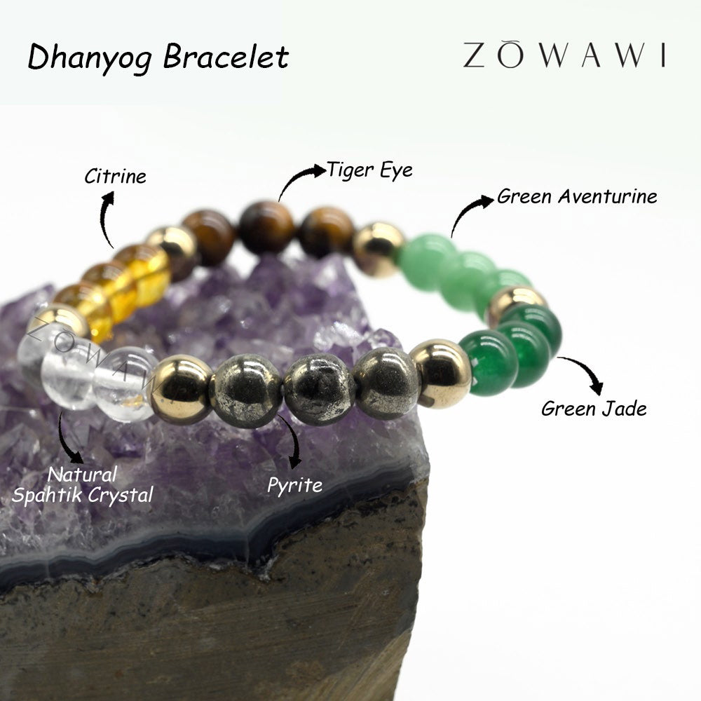 Natural Energized Dhanyog Bracelet 8mm Beads Size Unisex