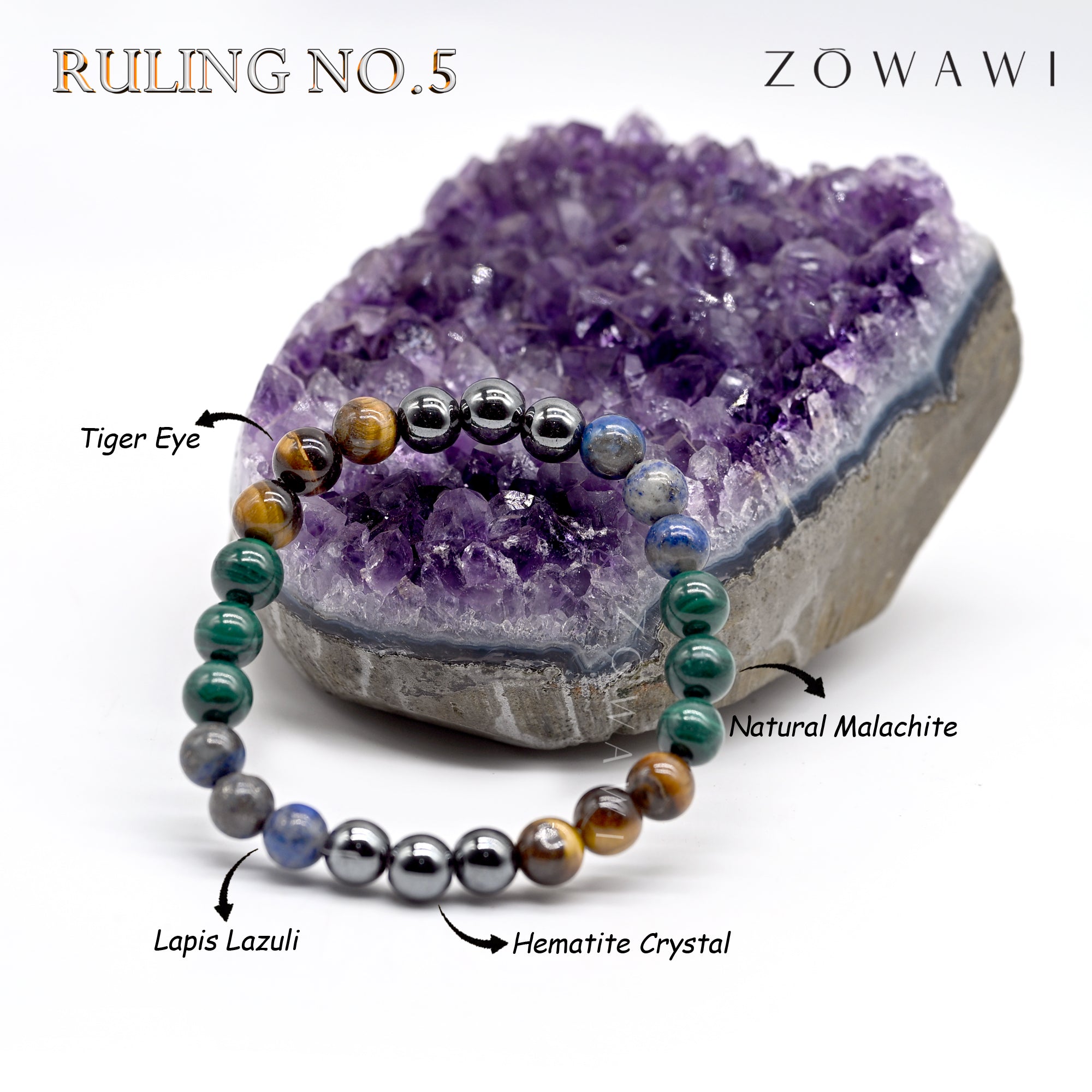 For Ruling No 5 Crystal Combination Bracelet