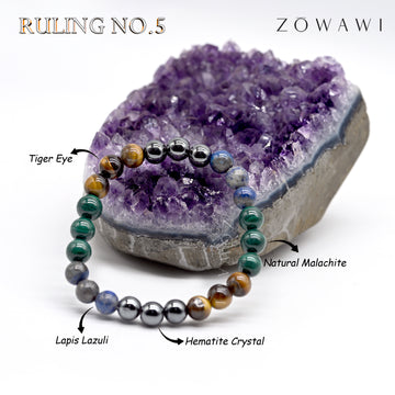 For Ruling No 5 Crystal Combination Bracelet
