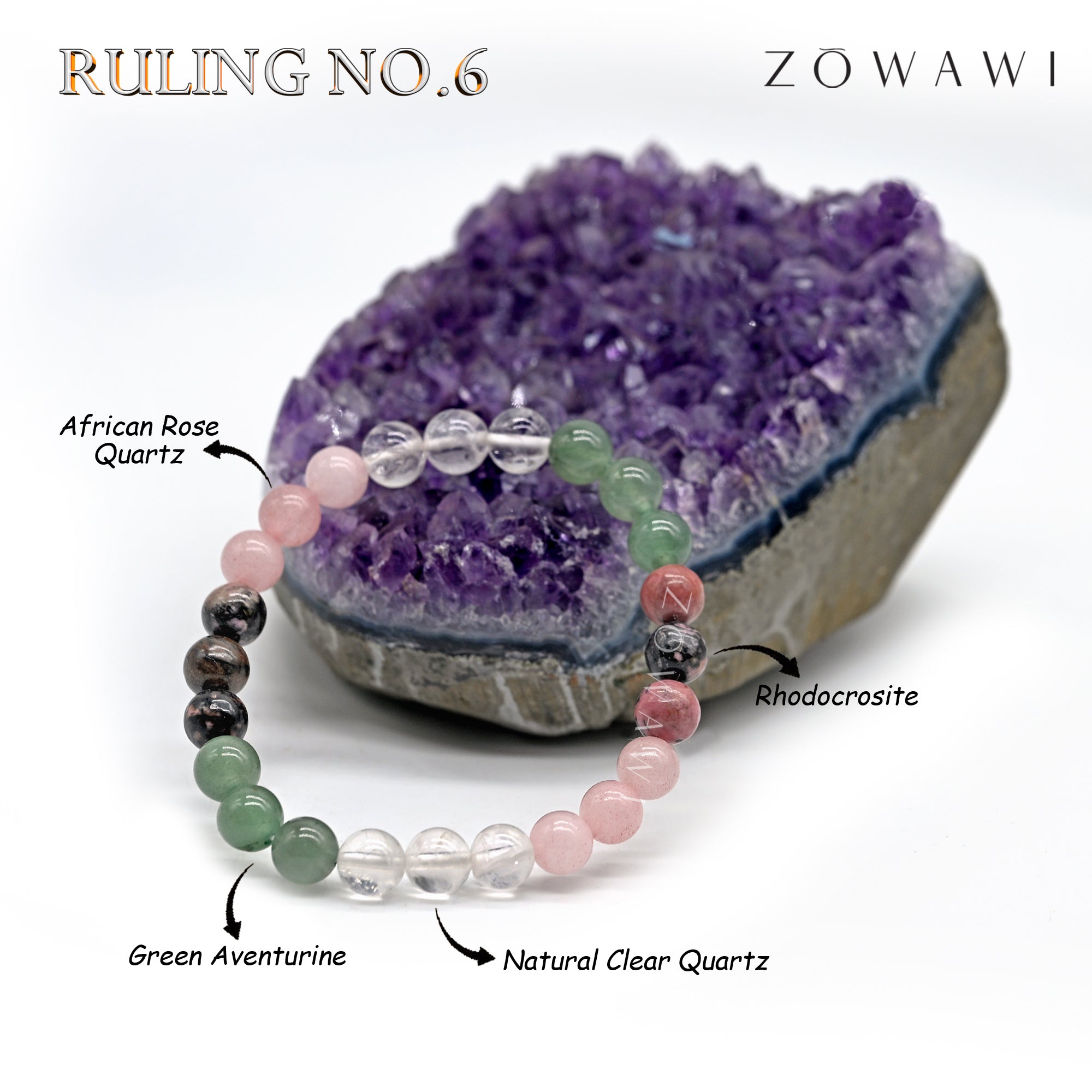 For Ruling No 6 Crystal Combination Bracelet