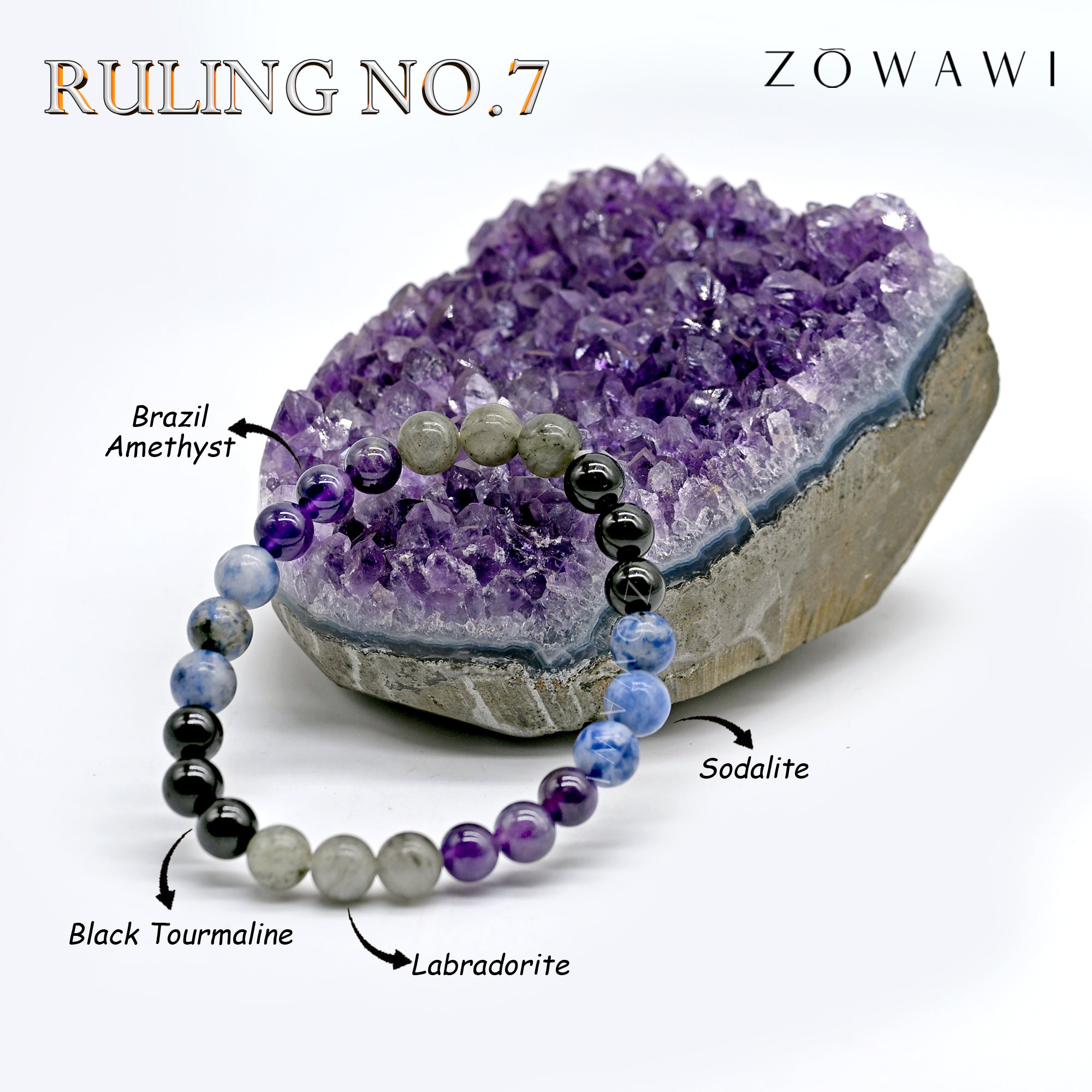 For Ruling No 7 Crystal Combination Bracelet
