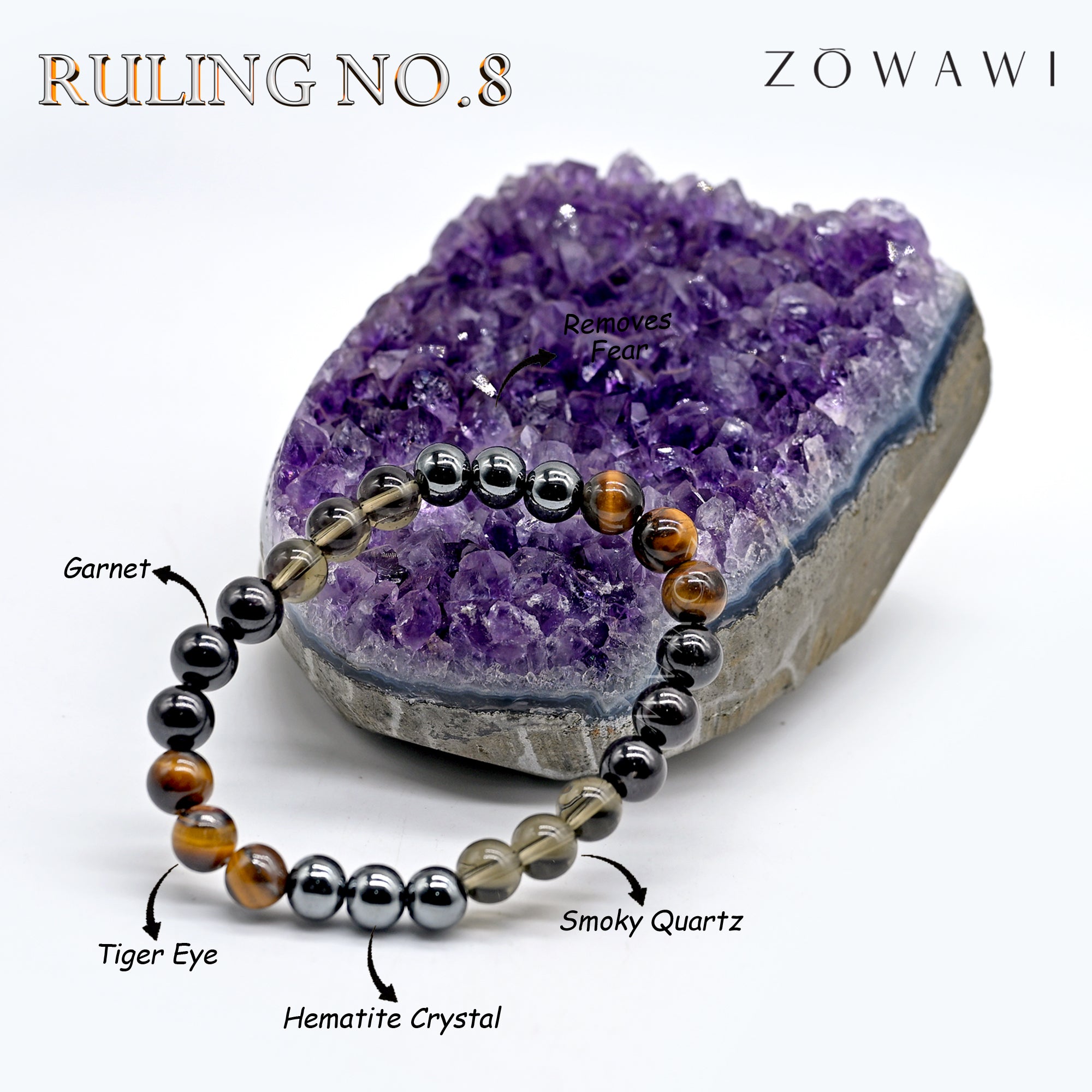 For Ruling No 8 Crystal Combination Bracelet