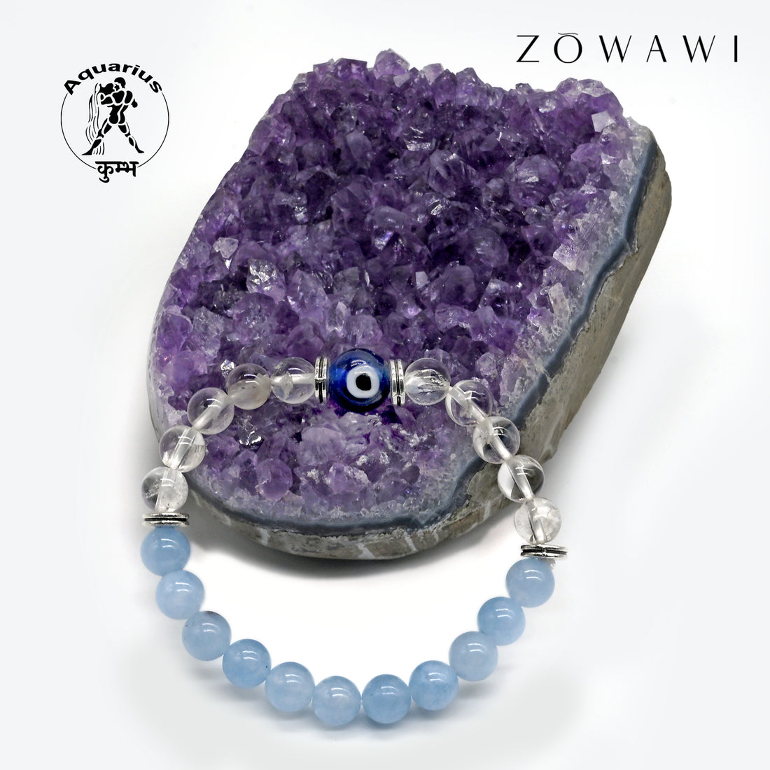 Aquarius Bracelet Kumbh Rashi Bracelet 8mm Beads Size