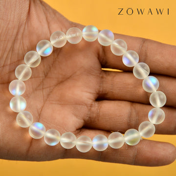 Energized Crystal Aura Quartz Bracelet 8mm Beads Size