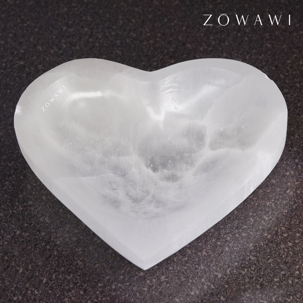 Energized Selenite Heart Shape Bowl 10cm Size (4 inch)
