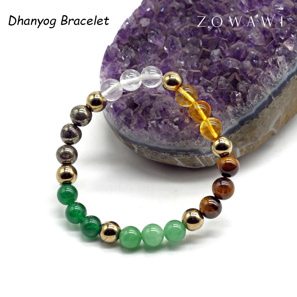 Natural Energized Dhanyog Bracelet 8mm Beads Size Unisex
