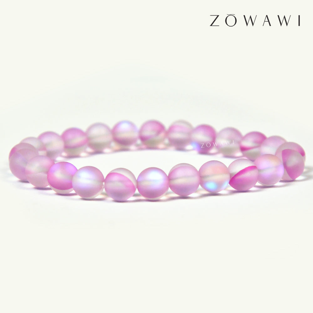Energized Pink Angel Aura Quartz Bracelet 8mm Beads Size