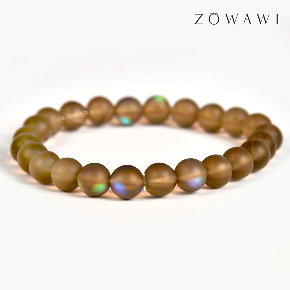 Energized Peru Aura Quartz Bracelet 8mm Beads Size