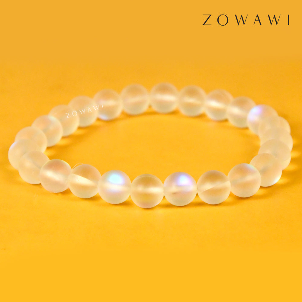 Energized Crystal Aura Quartz Bracelet 8mm Beads Size