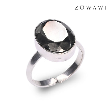 Energized Natural Pyrite Gemstone Ring In Silver With 925 Hallmark