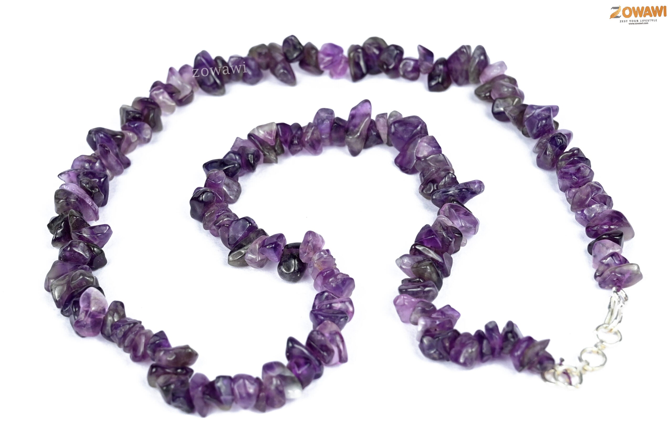 Premium Amethyst Chips Necklace For Daily Wear