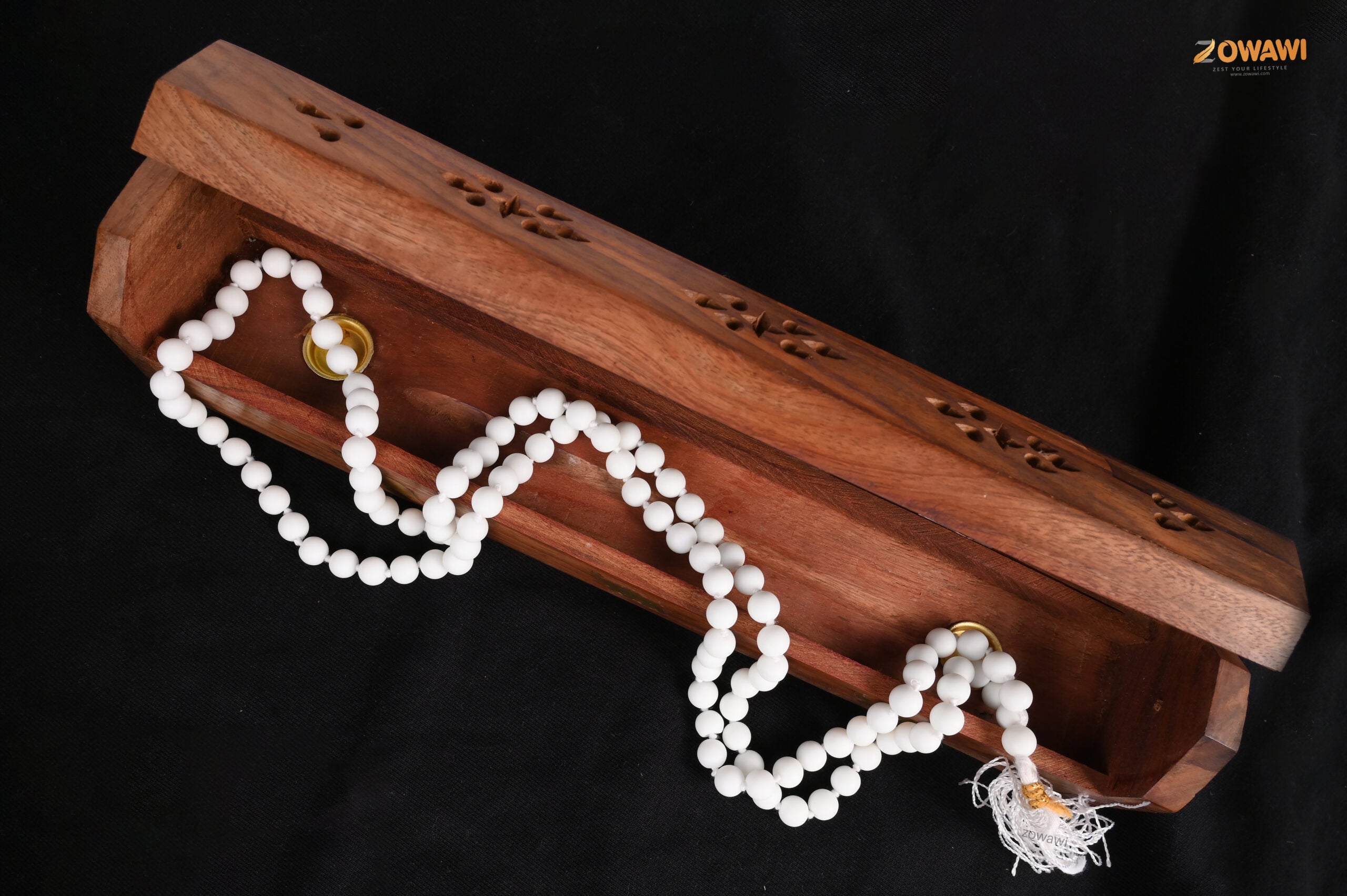 Export Quality Natural White Agate Mala 8mm Beads Size 108 + 1 = 109 Beads