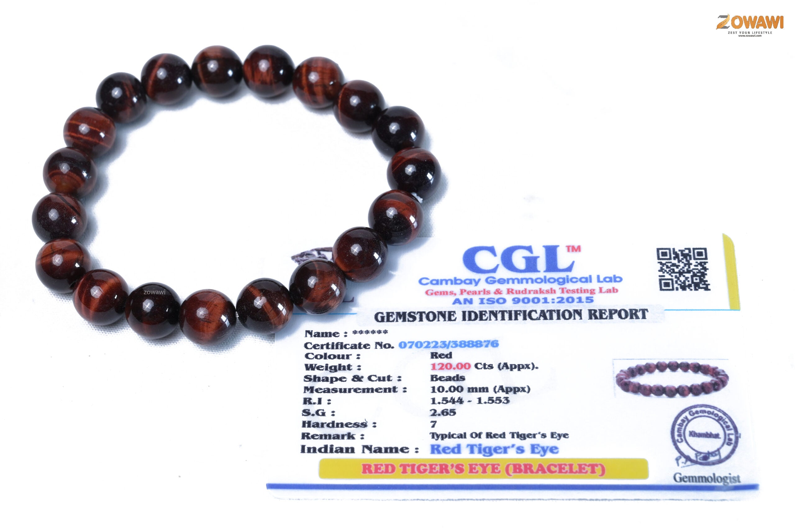 Premium Red Tiger Eye 10mm Bracelet