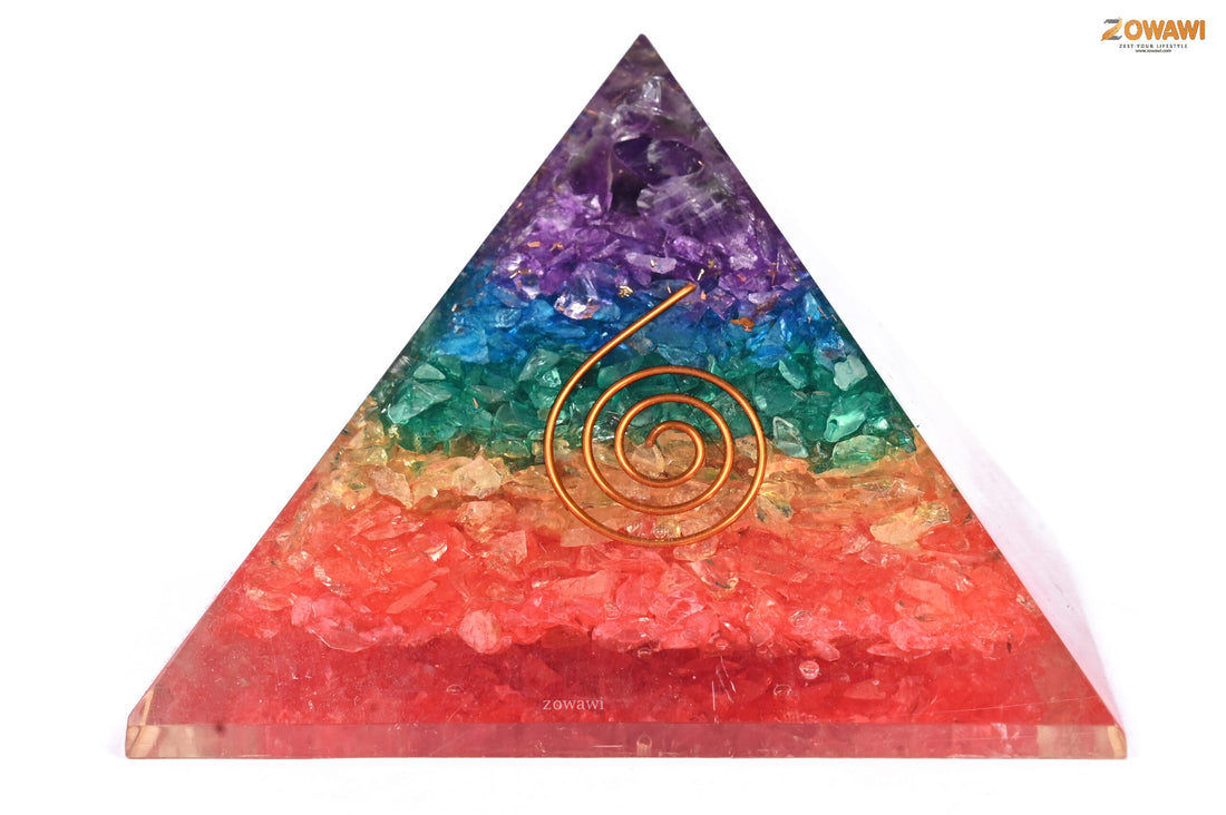Energized 7 Chakra Orgonite Pyramid