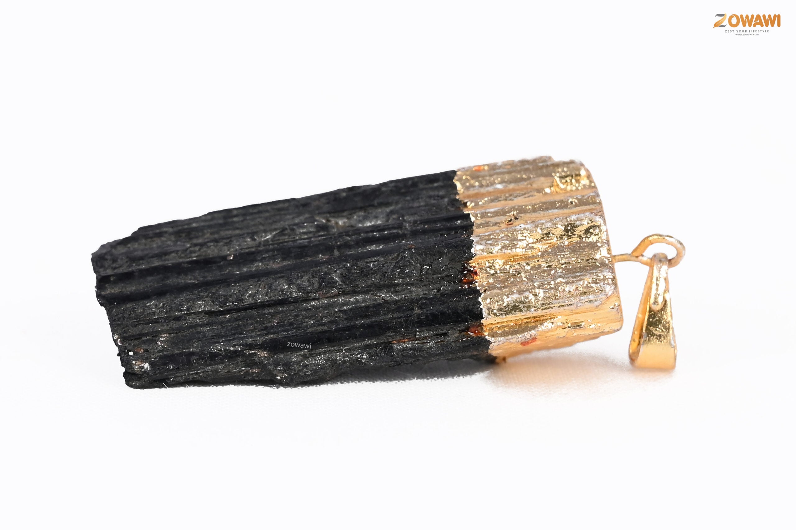 Natural Black Tourmaline Raw Pendant