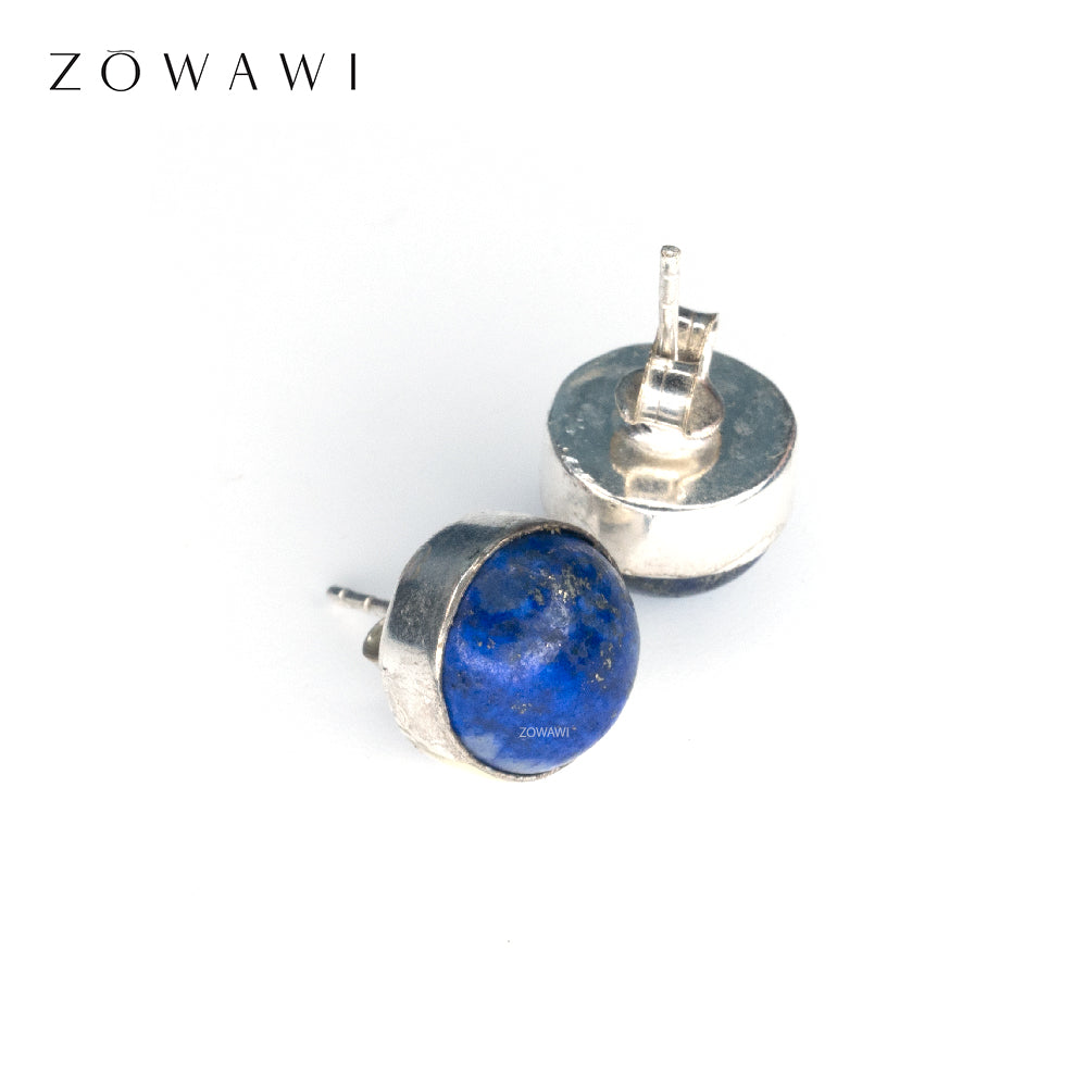 Energized Natural Lapis Studd Earrings