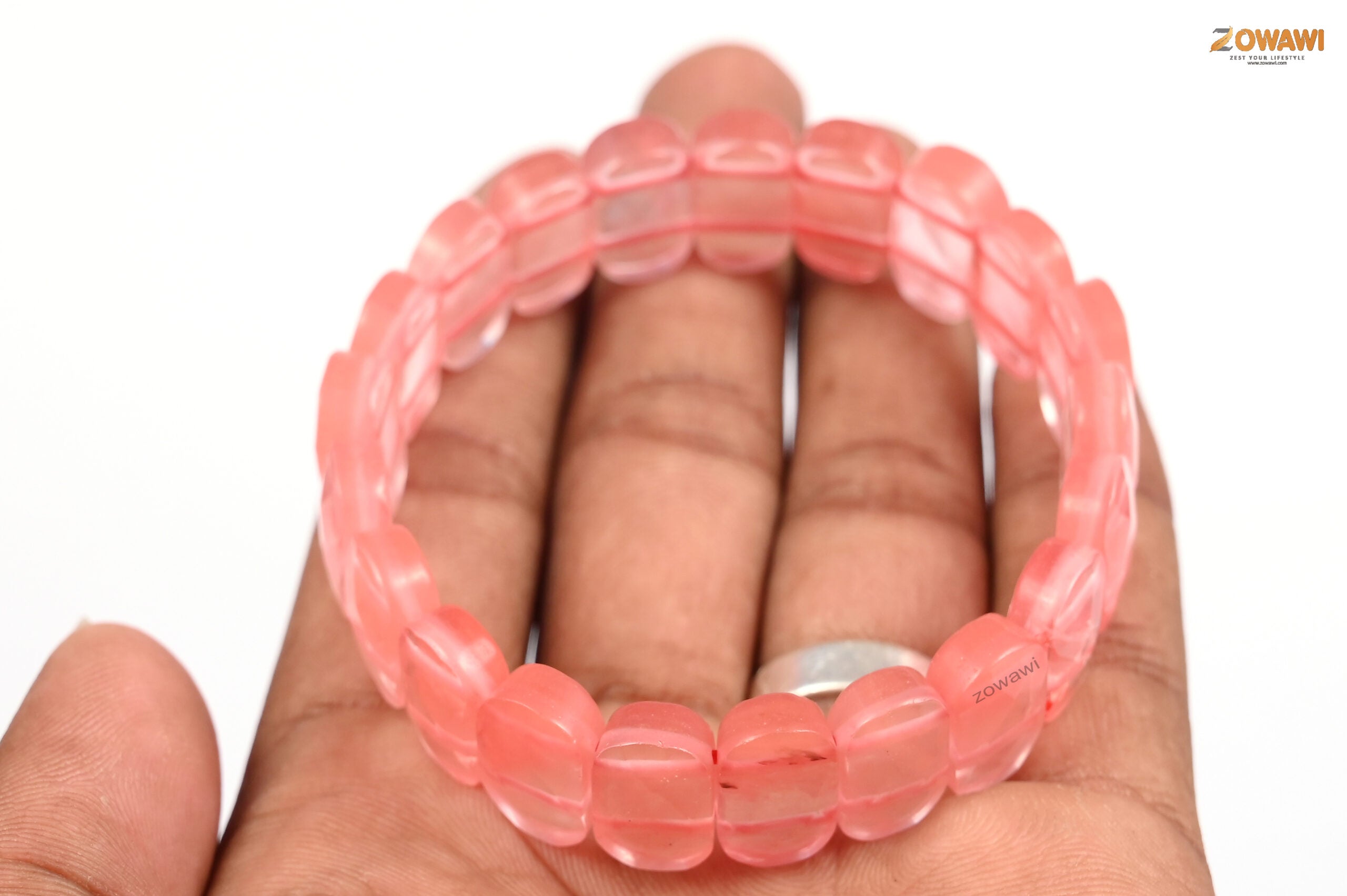 Premium Cherry Quartz Faceted Bracelet