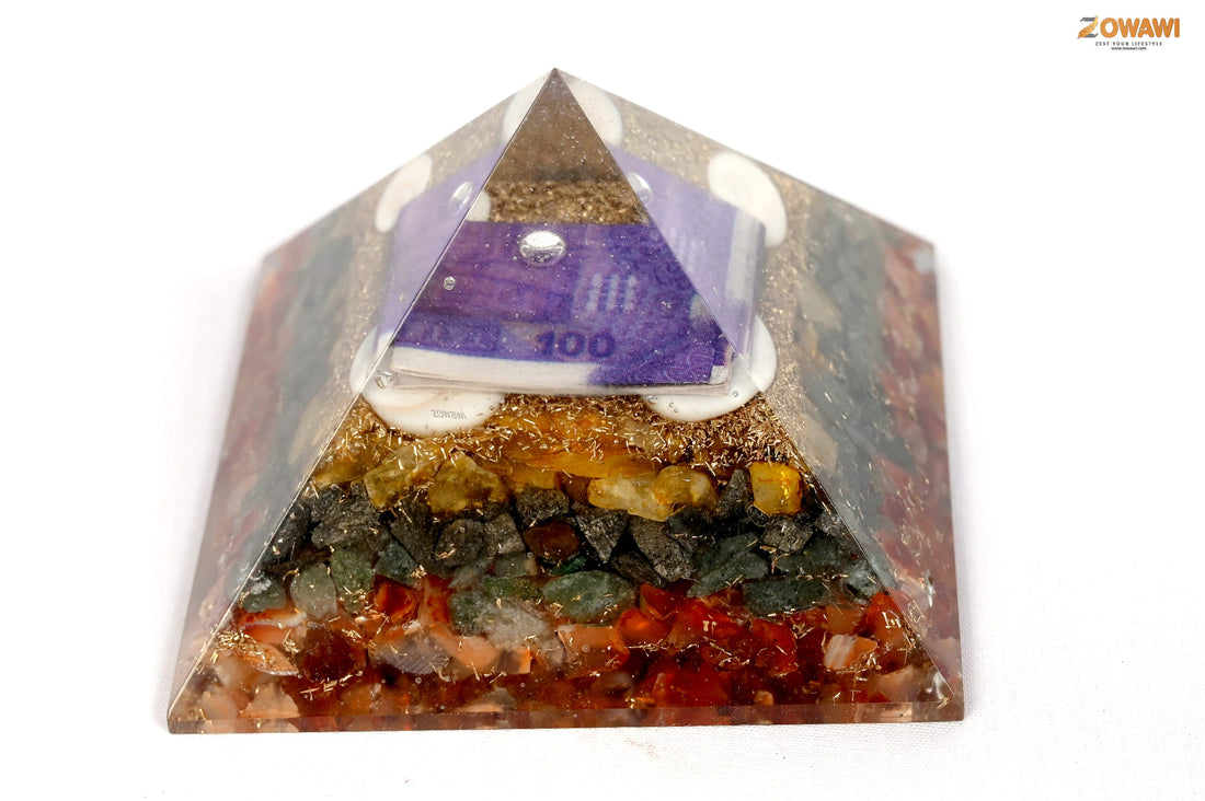 Money Attraction Orgonite Pyramid With Crystals