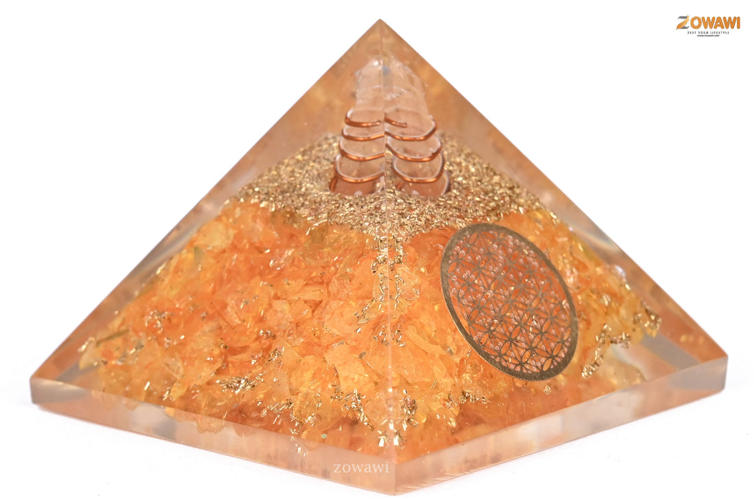 Energized Citrine Orgonite Pyramid