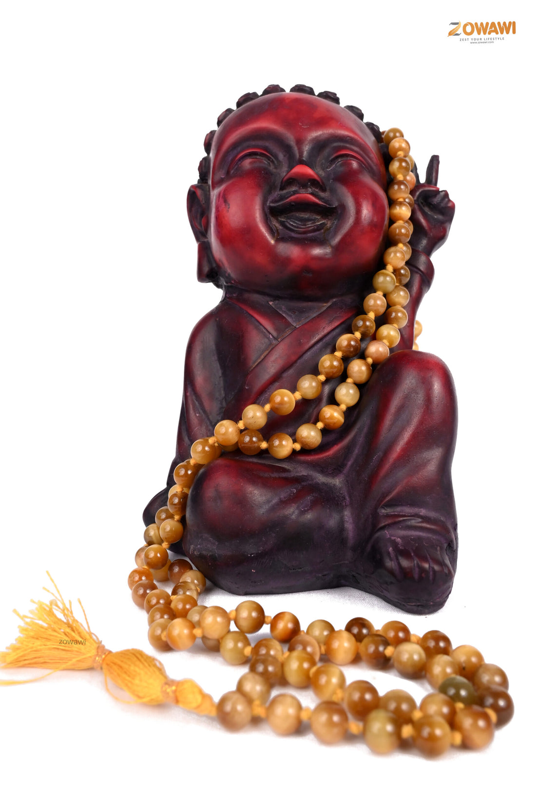 Natural Yellow Cat's Eye Mala Rosary 8mm Beads Size 108+1=109 Beads