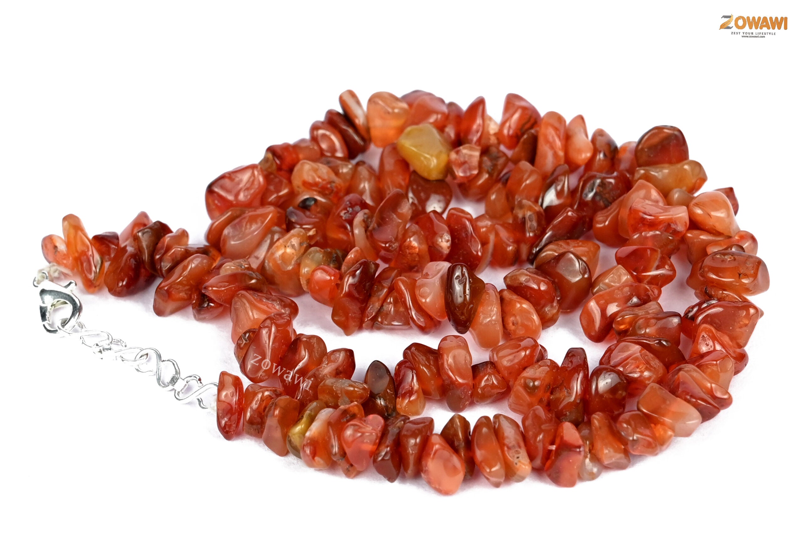 Premium Carnelian Chips Necklace For Daily Wear
