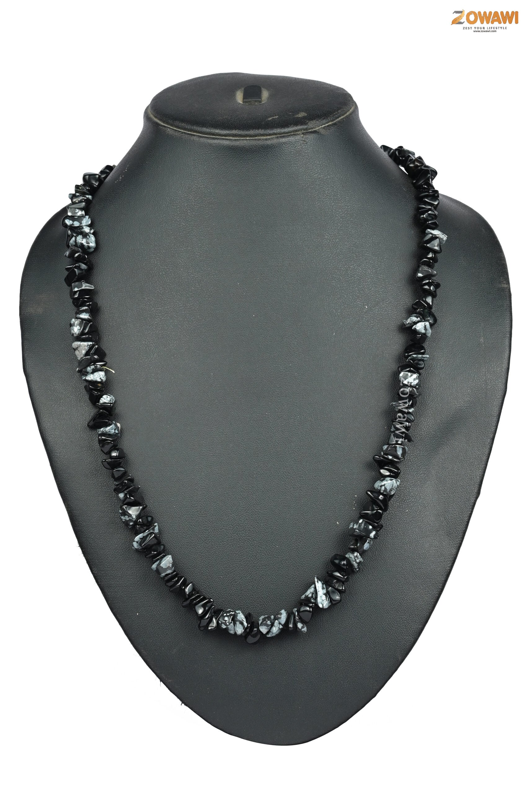 Premium Snowflakes Obsidian Necklace For Daily Wear