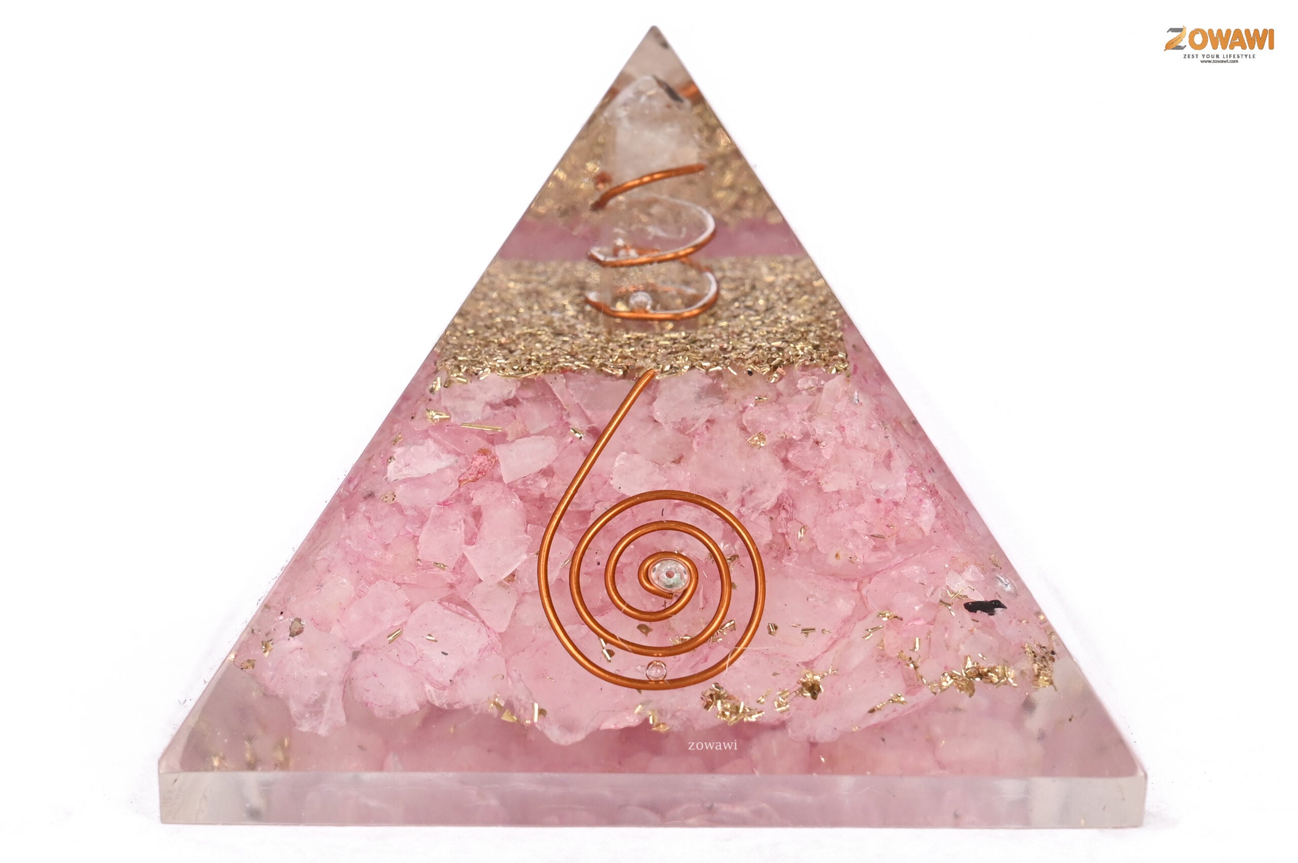 Energized Rose Quartz Orgonite Pyramid