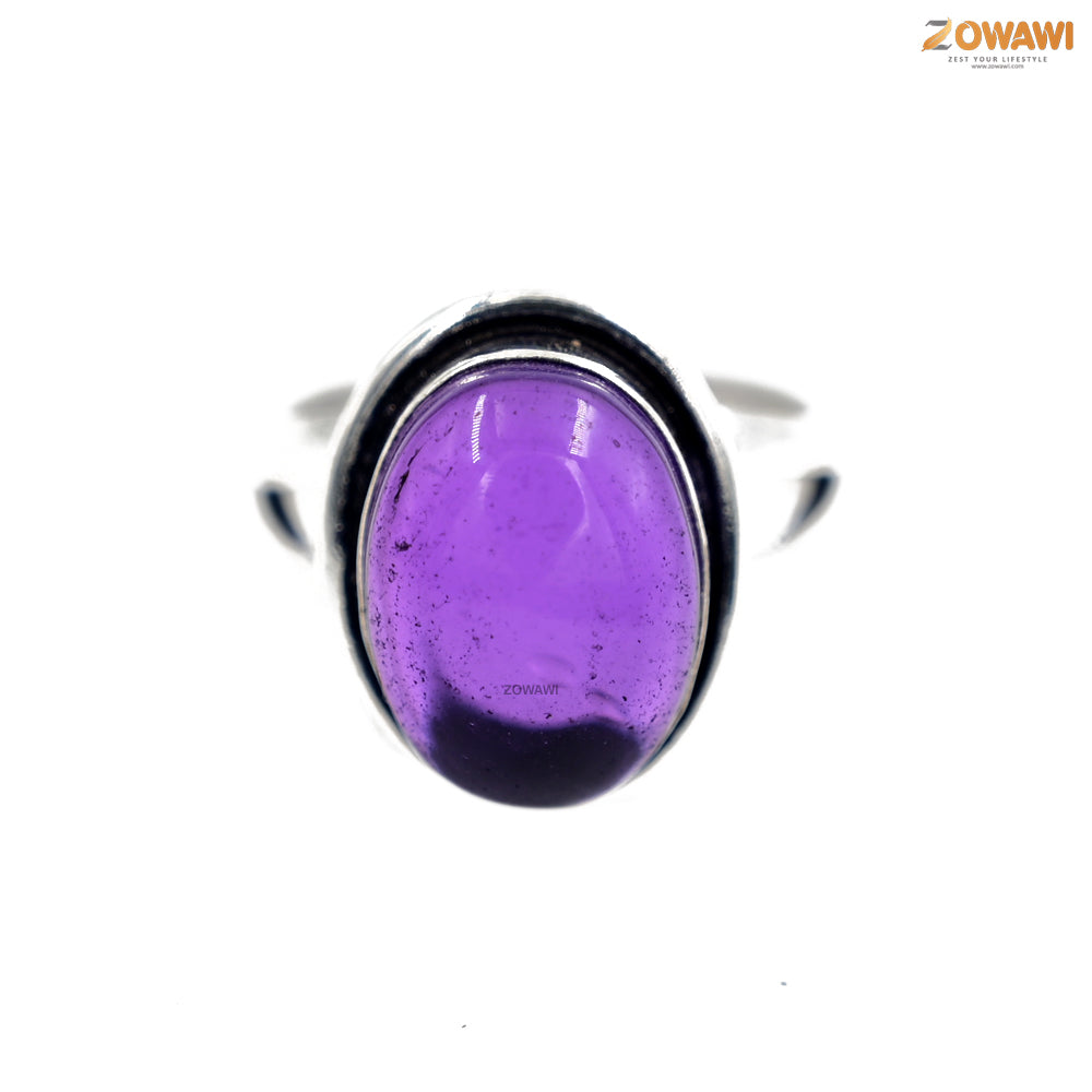 Premium Amethyst Unisex Adjustable Ring