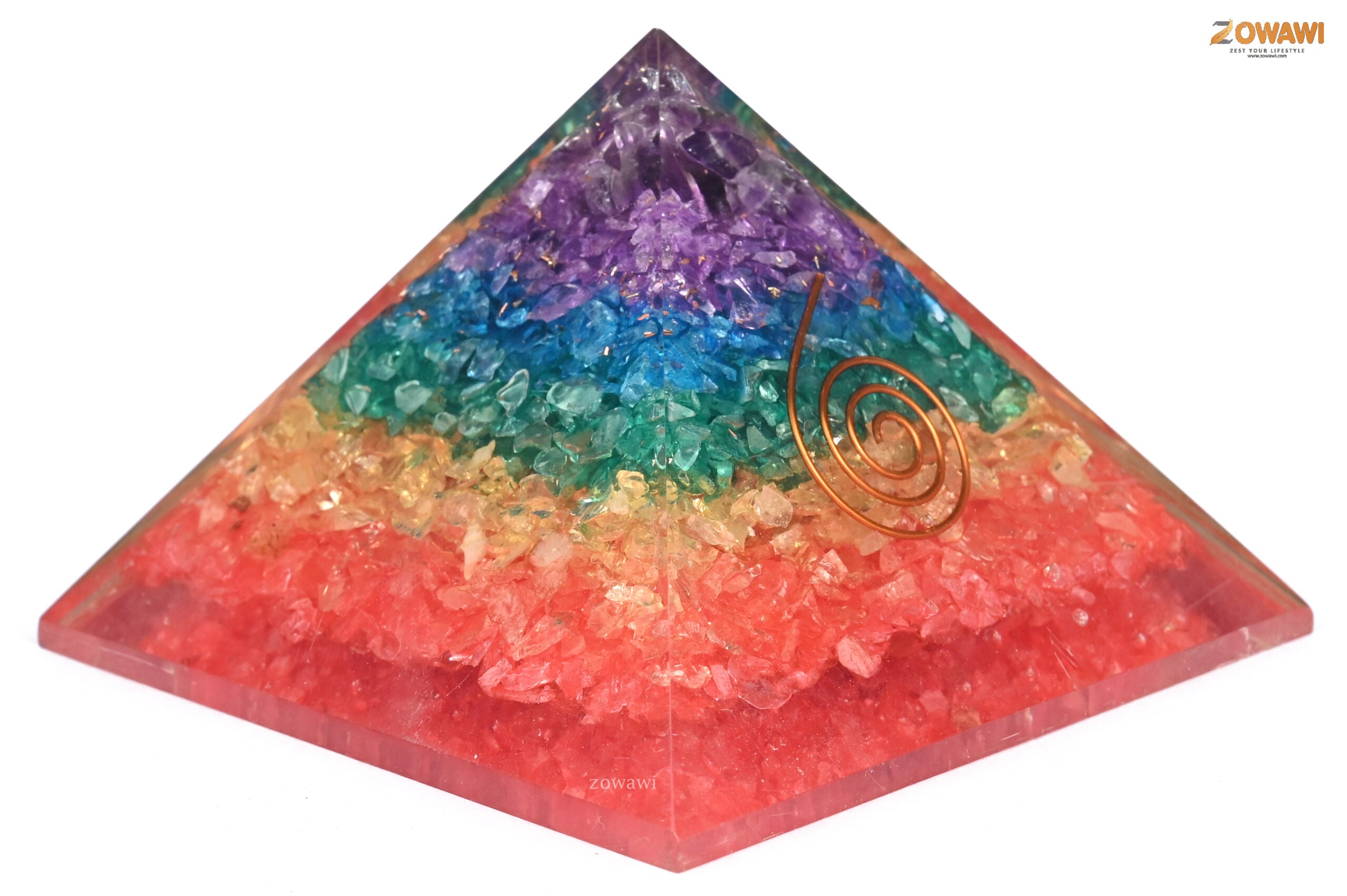 Energized 7 Chakra Orgonite Pyramid