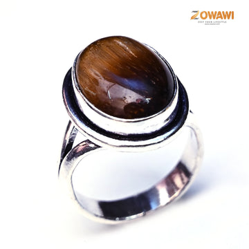 Natural Tiger Eye Unisex Adjustable Ring