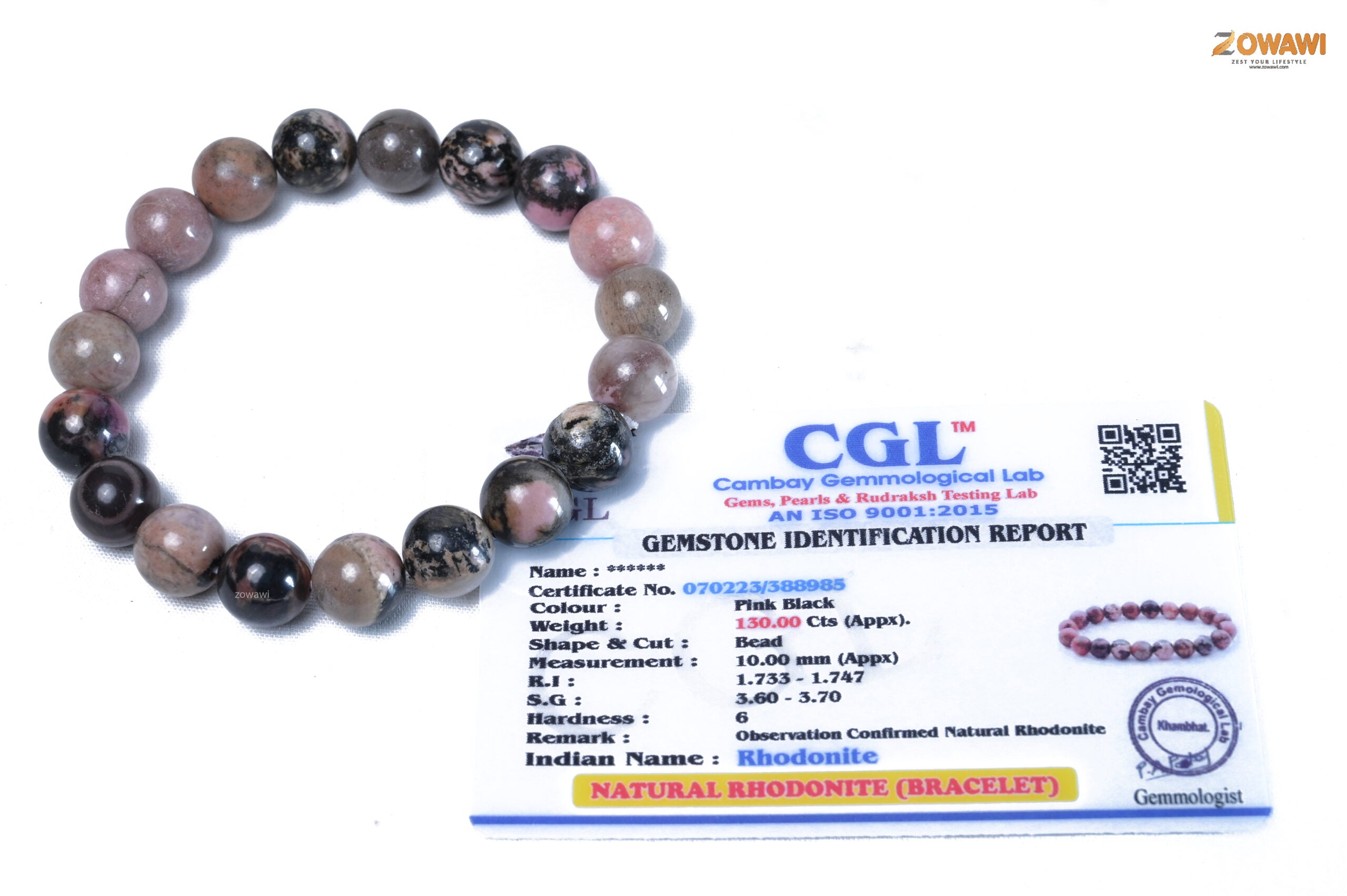 Premium Rhodonite 10mm Bracelet