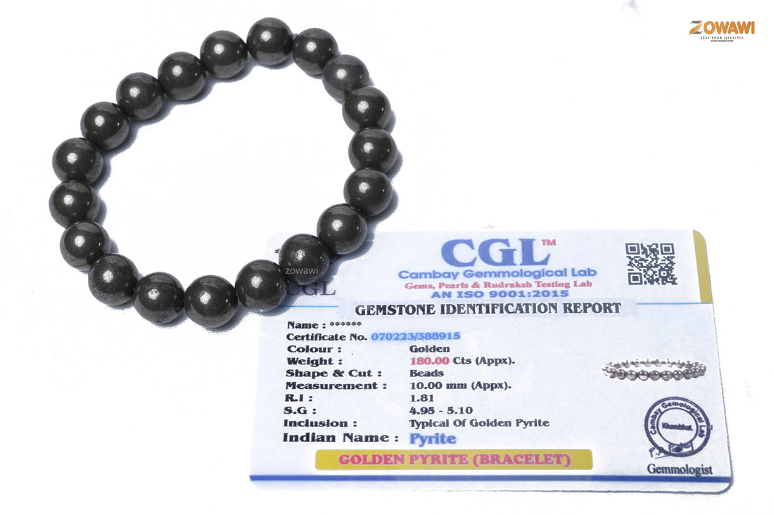 Premium Natural Pyrite 10mm Beads Size