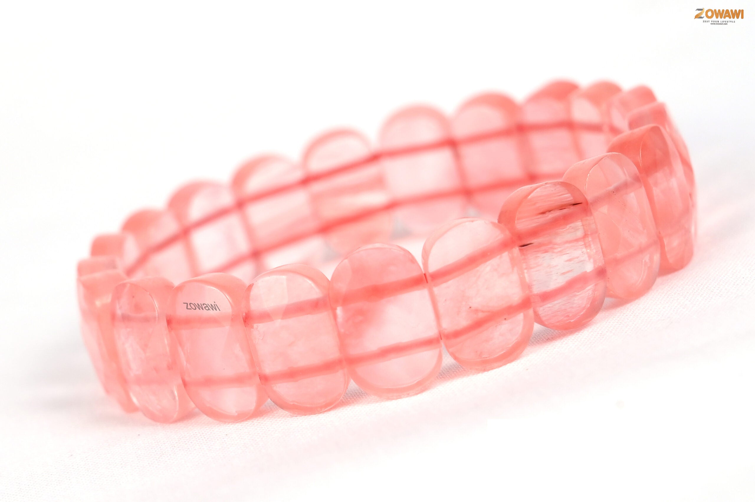 Premium Cherry Quartz Faceted Bracelet